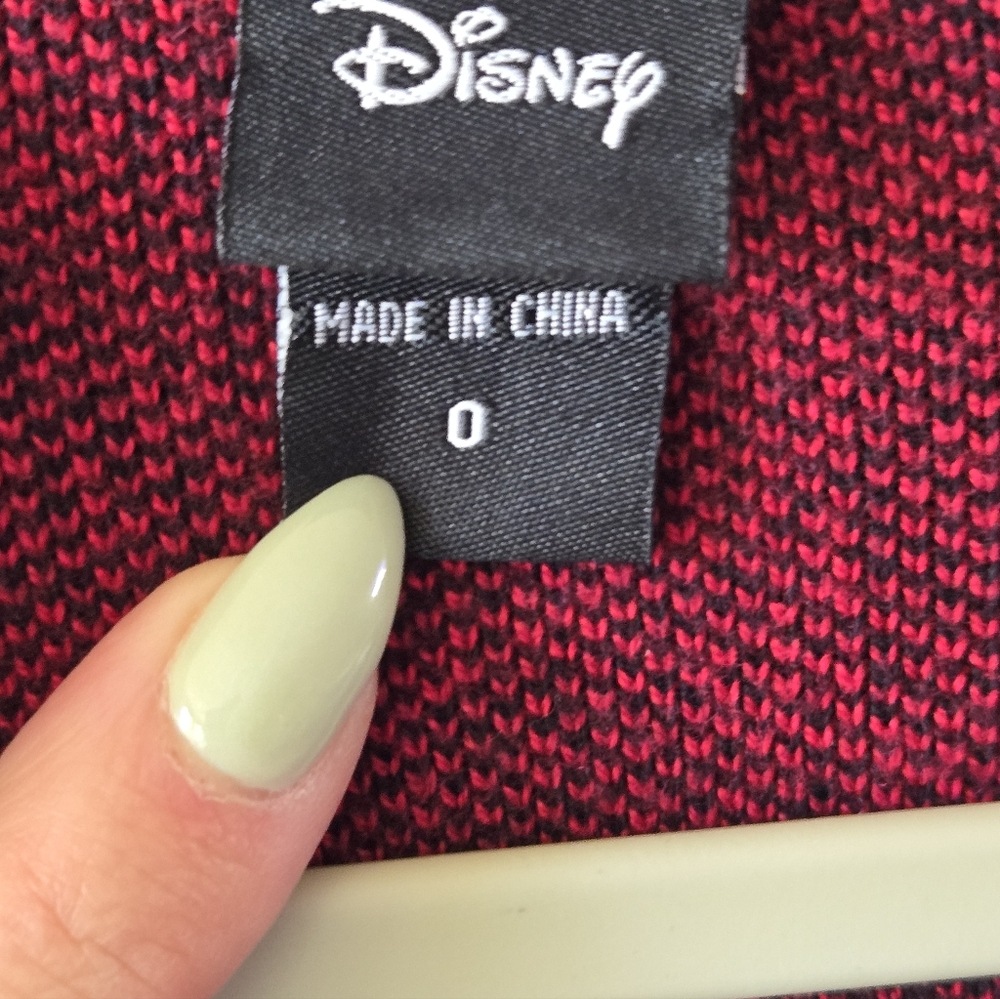 Disney Parks Mickey Mouse Buffalo Plaid Cardigan Sweater - Red & Black - Size L - Picture 5 of 11